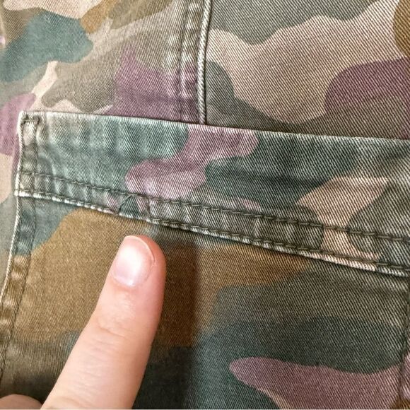 Anthropologie Jefferson Slim Pants Womens Size 29 Utility Green Camo Button Fly - Picture 8 of 13